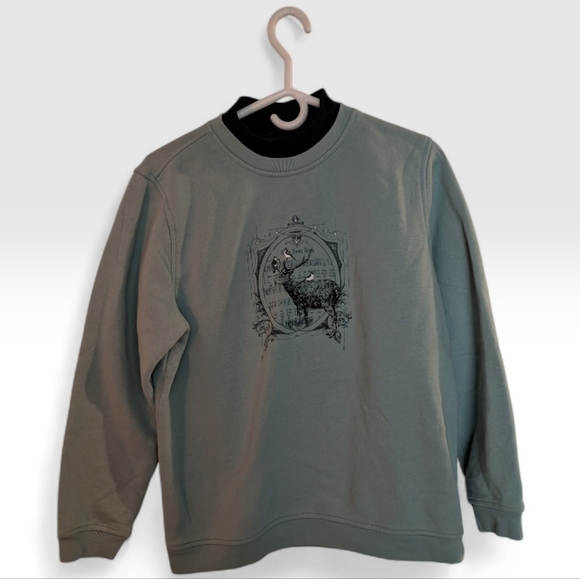 Northern Reflections Tops - Northern Reflections Deer Graphic Crewneck Sweatshirt Sage